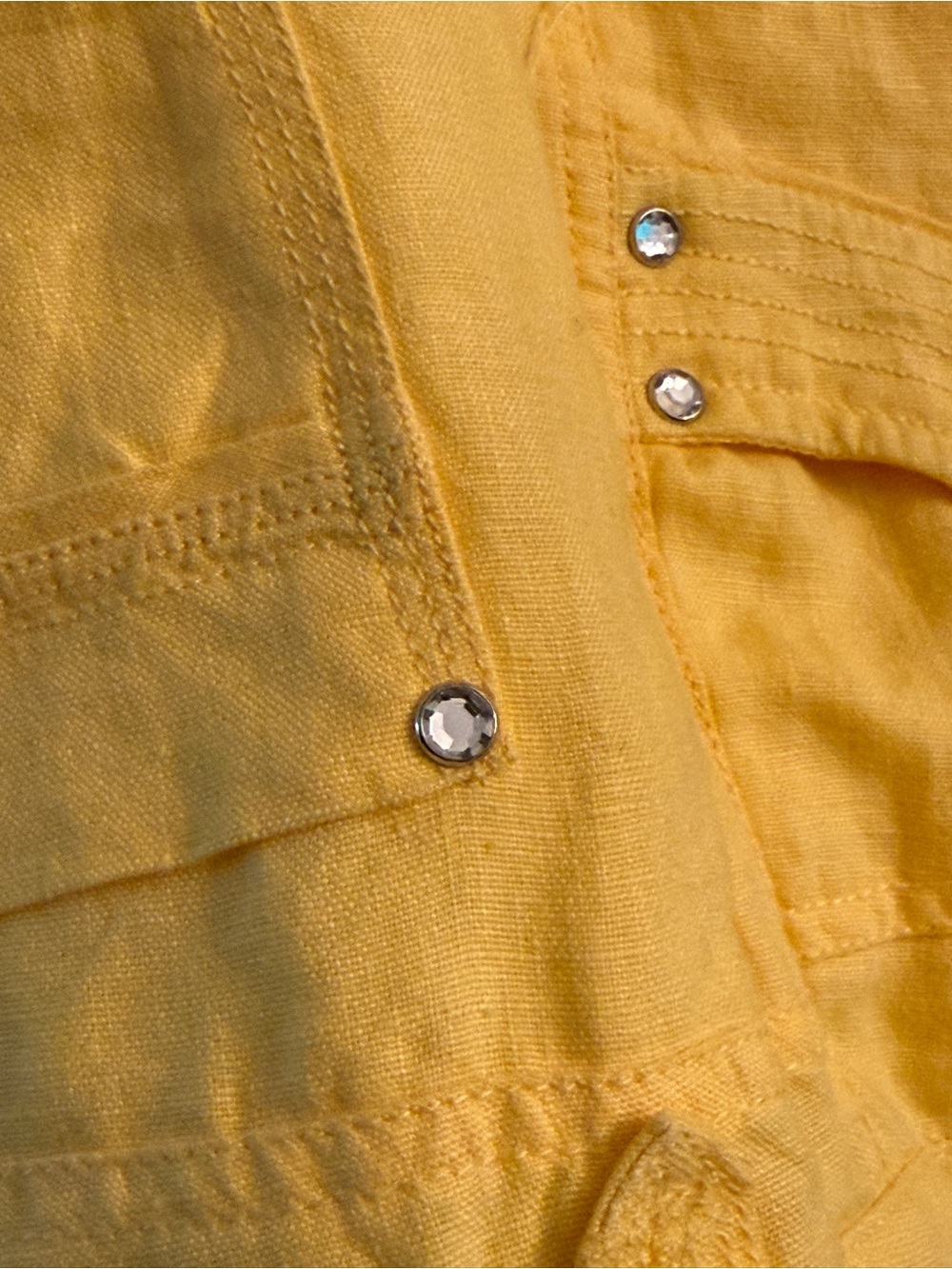 Women’s Yellow Cargo Linen Pants - Picture 4 of 9